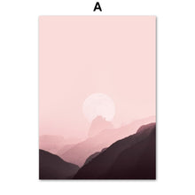 Load image into Gallery viewer, Wall Art Canvas Painting Pink Sky Rainbow Mountain Dream Bridge Nordic Posters And Prints Wall Pictures For Living Room Decor