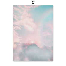 Load image into Gallery viewer, Wall Art Canvas Painting Pink Sky Rainbow Mountain Dream Bridge Nordic Posters And Prints Wall Pictures For Living Room Decor