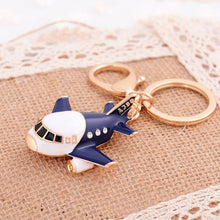 Load image into Gallery viewer, Super Cool Enamel Aircraft Crystal Keyrings Keychain Plane Purse Bag Pendant Key Chains Holder For Car