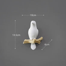 Load image into Gallery viewer, Resin birds figurine wall hooks decorative home decoration accessories key bag handbag coat rack holder wall hanger for clothes