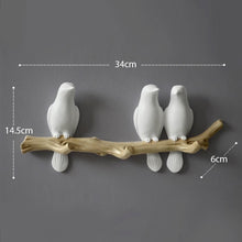 Load image into Gallery viewer, Resin birds figurine wall hooks decorative home decoration accessories key bag handbag coat rack holder wall hanger for clothes
