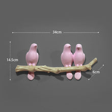 Load image into Gallery viewer, Resin birds figurine wall hooks decorative home decoration accessories key bag handbag coat rack holder wall hanger for clothes