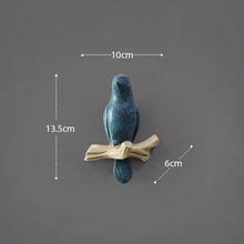 Load image into Gallery viewer, Resin birds figurine wall hooks decorative home decoration accessories key bag handbag coat rack holder wall hanger for clothes